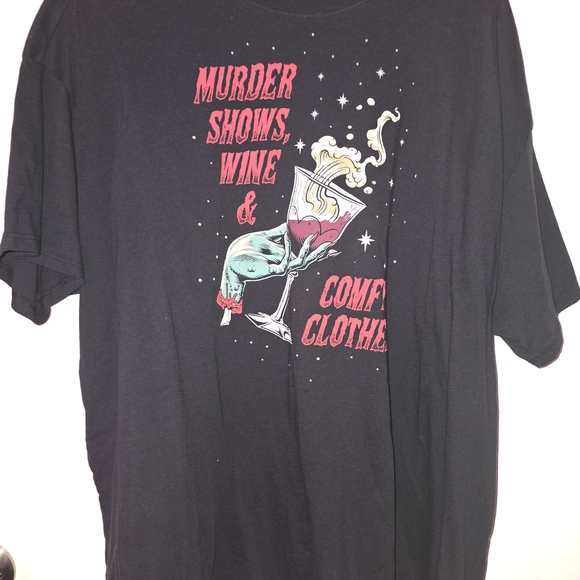 Torrid Murder Shows Wine & Comfy Clothes Oversized Graphic Tee - Size 0 - Picture 2 of 4